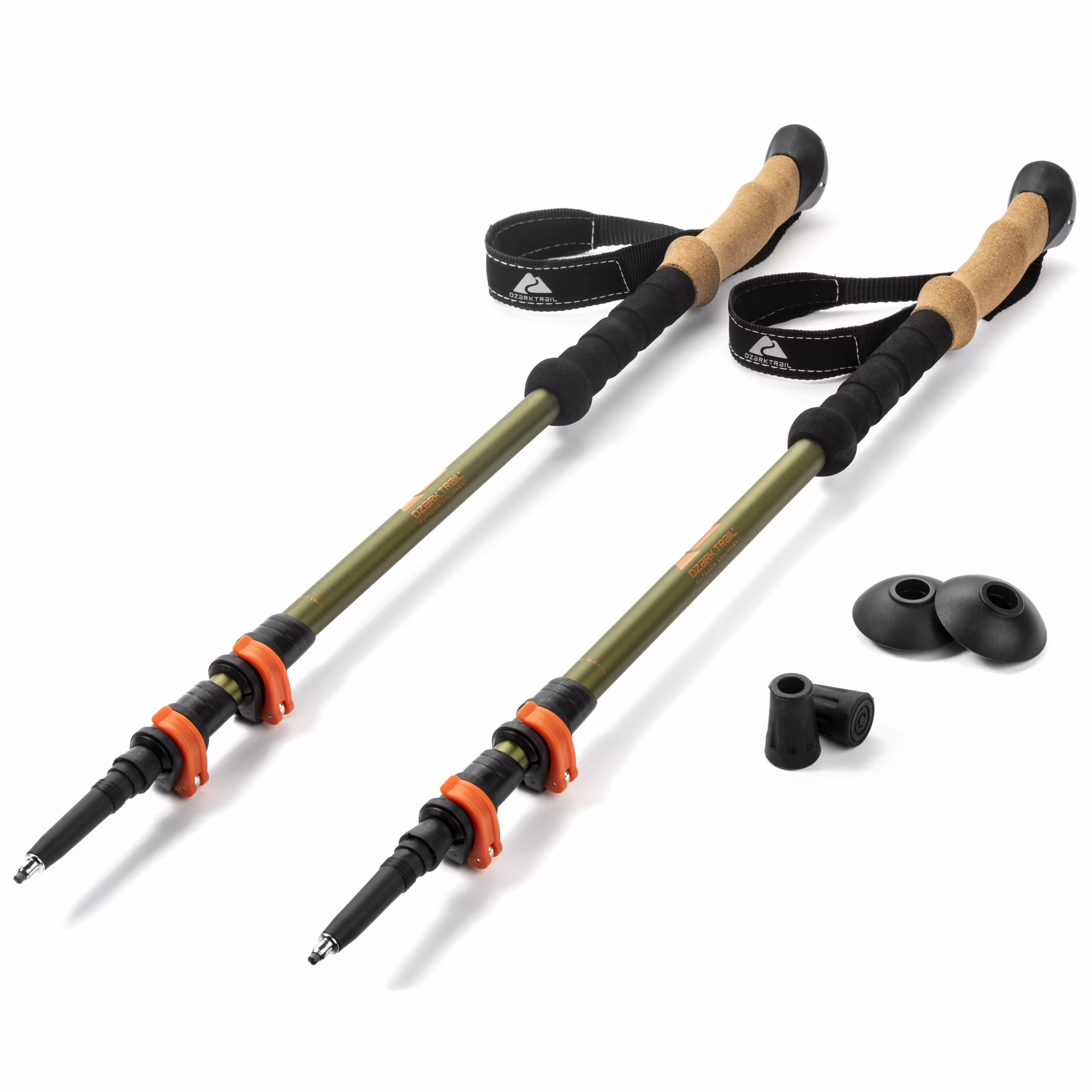 Par de bastones de trekking Ozark Trail – aluminio ajustable con agarre de corcho y EVA